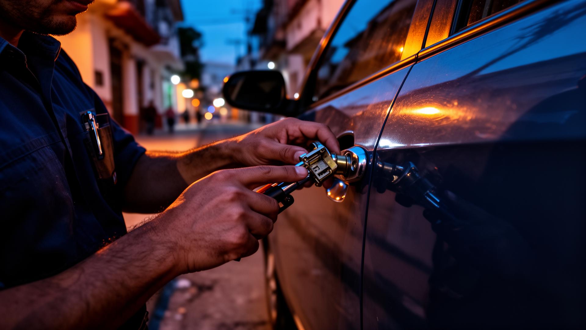 Cerrajero profesional trabajando en Quito